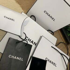 CHANEL Black and White Shopping Bag Collection